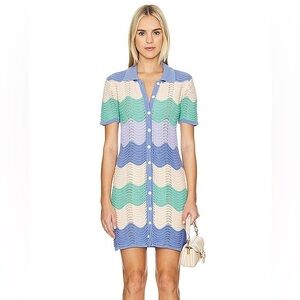 Heartloom Liora Cover-Up Pool Multicolor knit crochet dress Sz XS - NEW